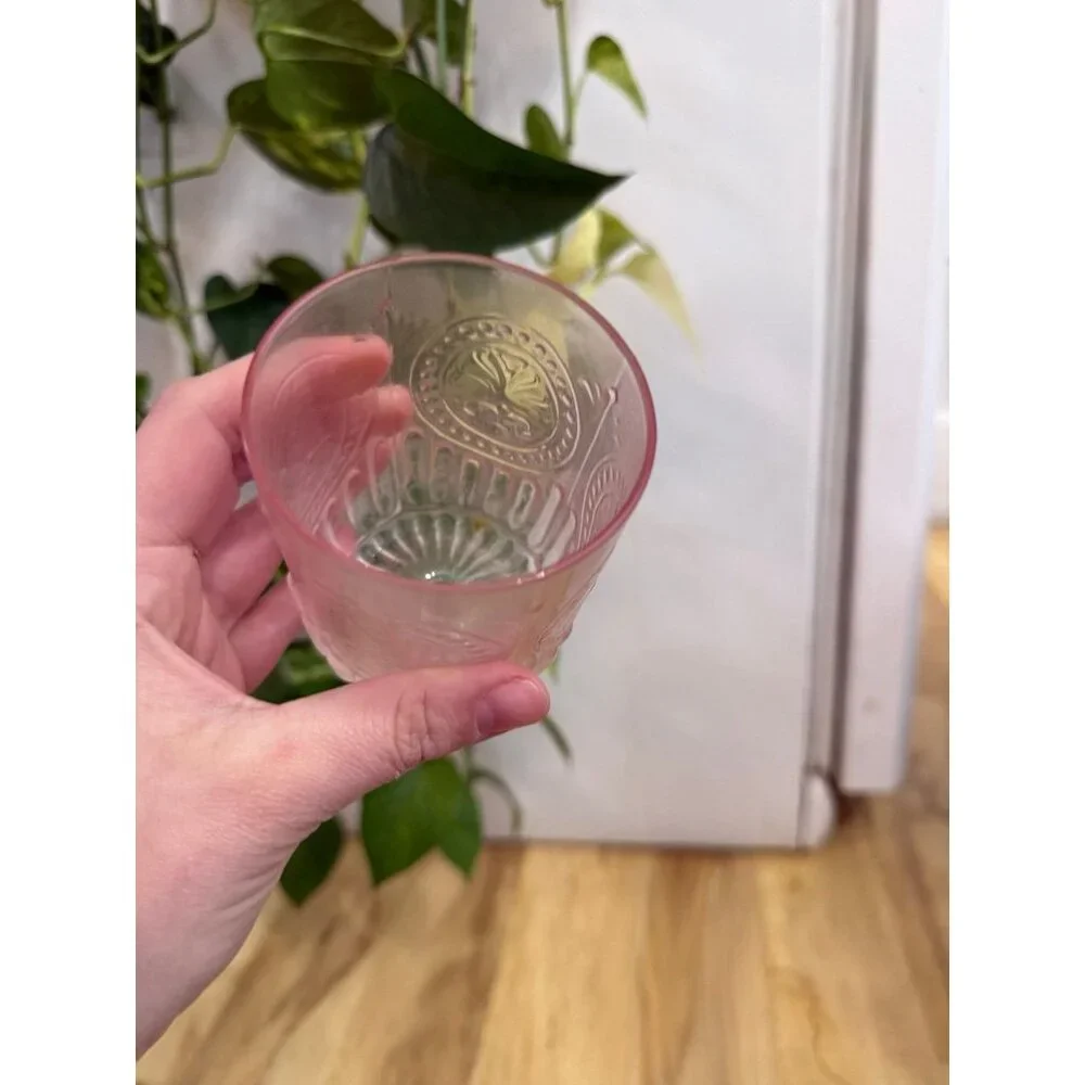 Textured Clear Glass Tumbler Cup